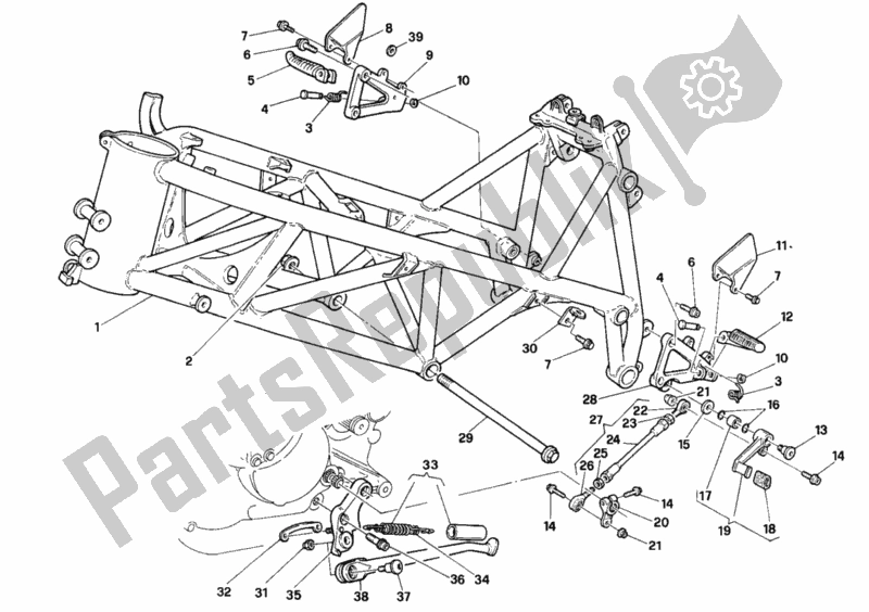 Todas as partes de Quadro, Armação do Ducati Superbike 916 Senna 1996